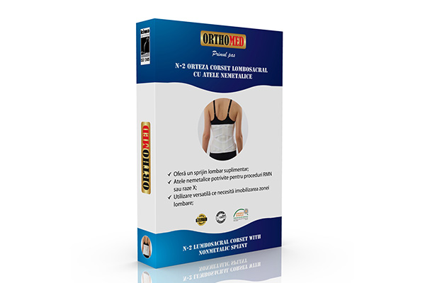 Orteza corset lombosacral cu atele nemetalice
